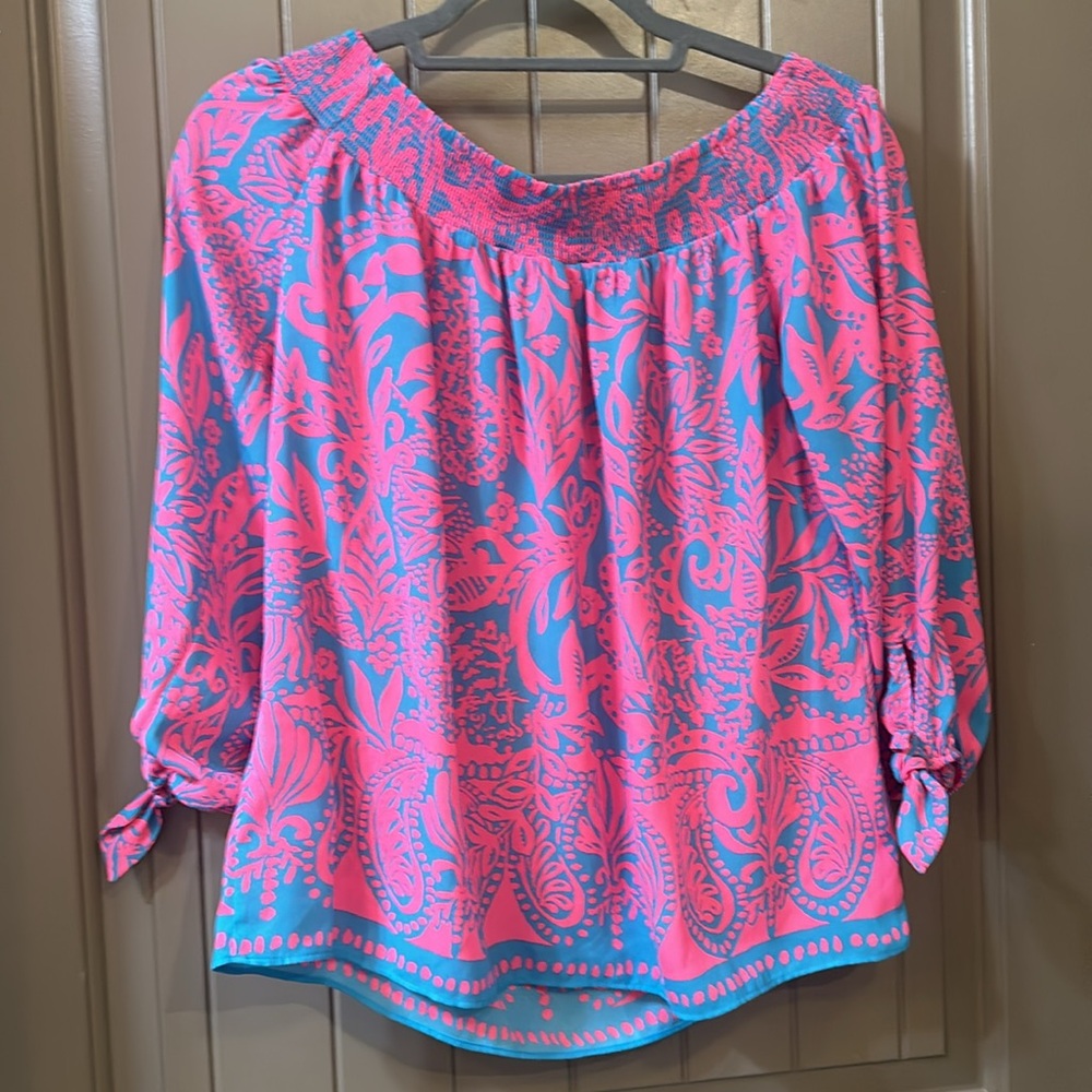 NWOT Lilly Pulitzer Maryellen Off-The-Shoulder Top - Picture 8 of 8